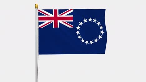 loop video of the cook islands flag  fluttering in the wind, slow motion video of 4k , with alpha channel