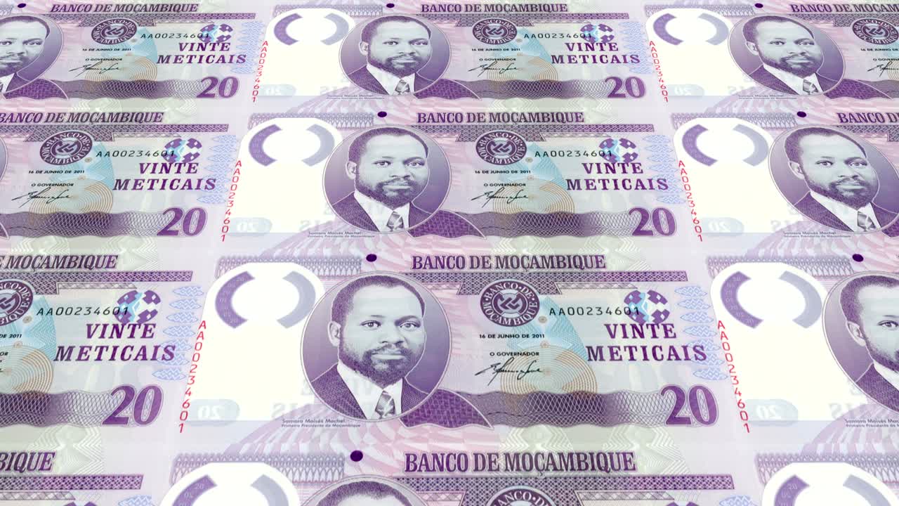 모잠비크의 20 메티카이 지폐, 현금, 루프