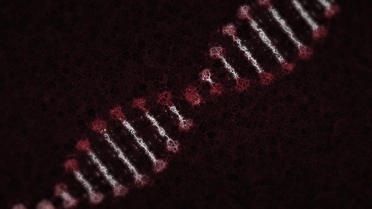 Animation of shapes moving over dna strand