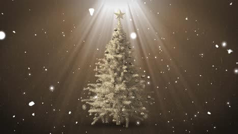 animation of christmas tree and snow falling