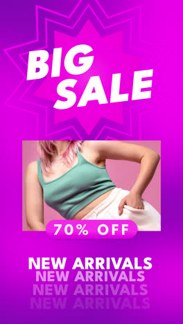 big sale and new arrivals fashion promotion with 70% off