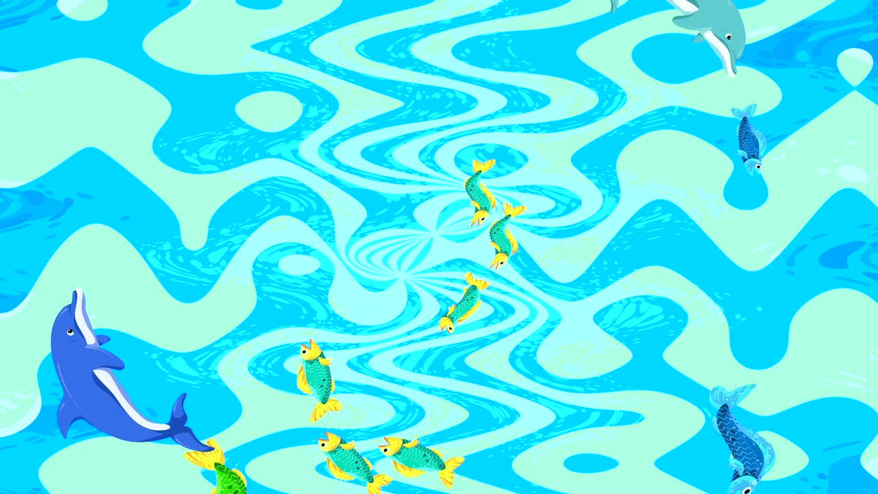 Abstract animation with colored waves