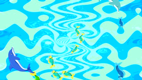 abstract animation with colored waves