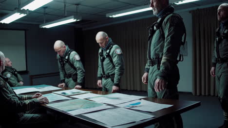 military personnel in a meeting