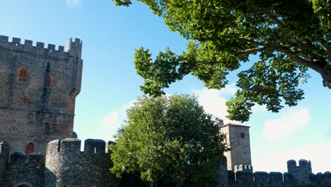 medieval braganza castle tower, portugal. sunny day