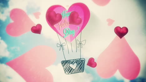 pink hearts with valentines message