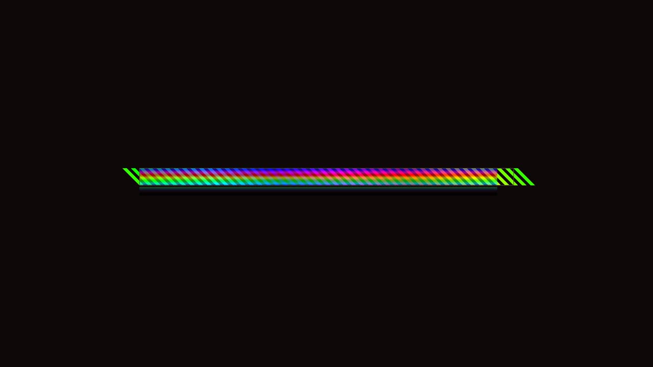 A loading bar appears prominently on a dark background. It features a colorful gradient that moves smoothly, ideal for use in video projects