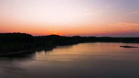 sun setting over west michigan in summer