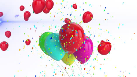 falling colorful balloons and confetti, celebration animation for parties and events