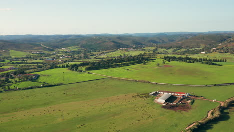 Aerial:-Agriculture-in-the-Algarve,-Portugal