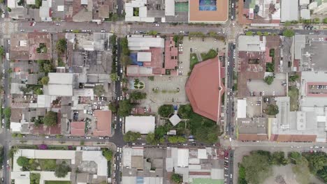 Top-Down-View-Of-Municipality-Of-Santa-Tecla,-El-Salvador-At-Daytime---aerial-drone-shot