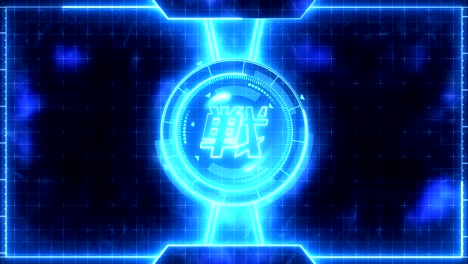 futuristic sports game loop animation. versus battle fight background. radar neon display. chinese character "fight". japanese letter element. game control.