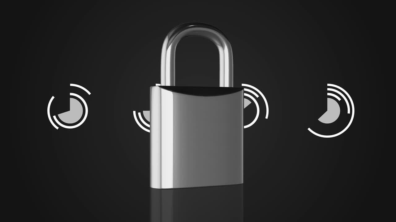 protección de datos, seguridad digital, animación con diagramas gráficos.