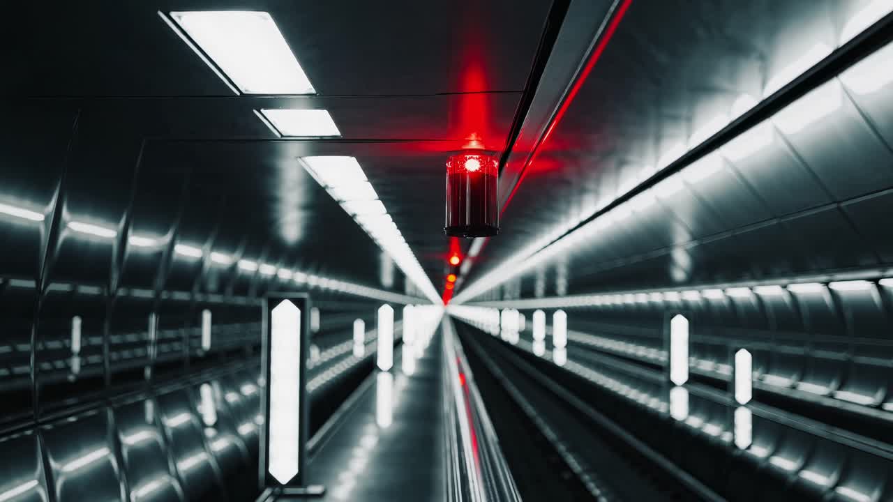 Empty Modern Subway Tunnel
