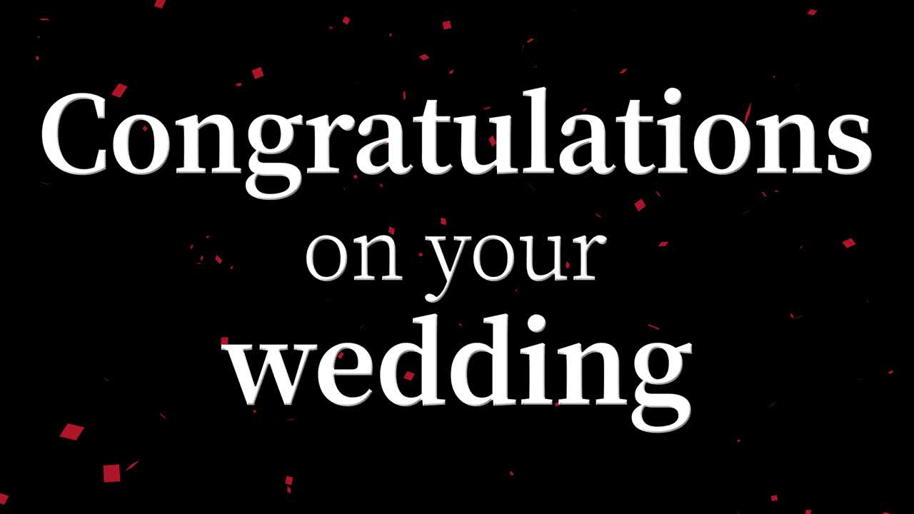 Congratulations on your wedding message text animation motion graphics