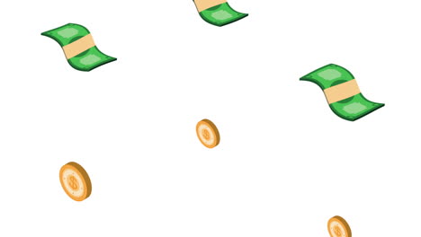 bills and coins pattern animation