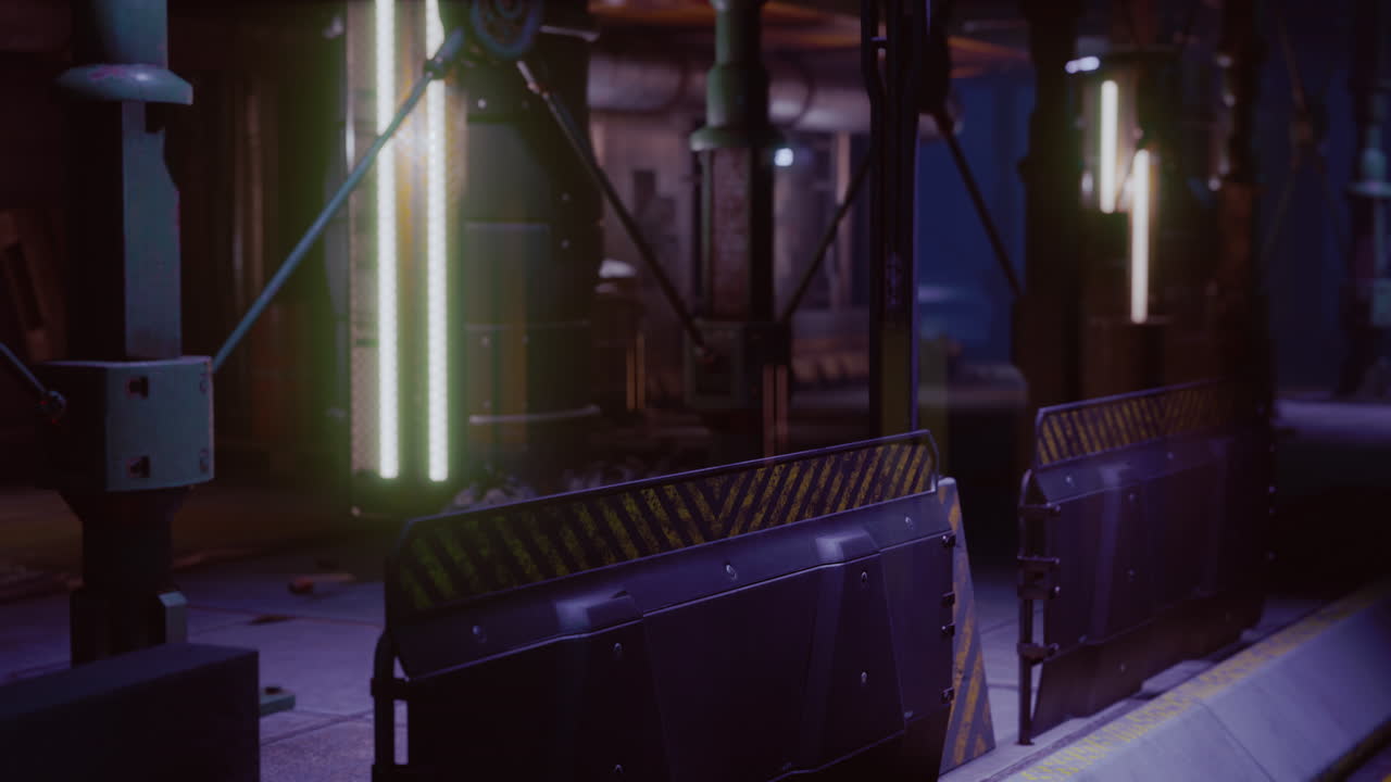 неоновые огни футуристического научно-фантастического города