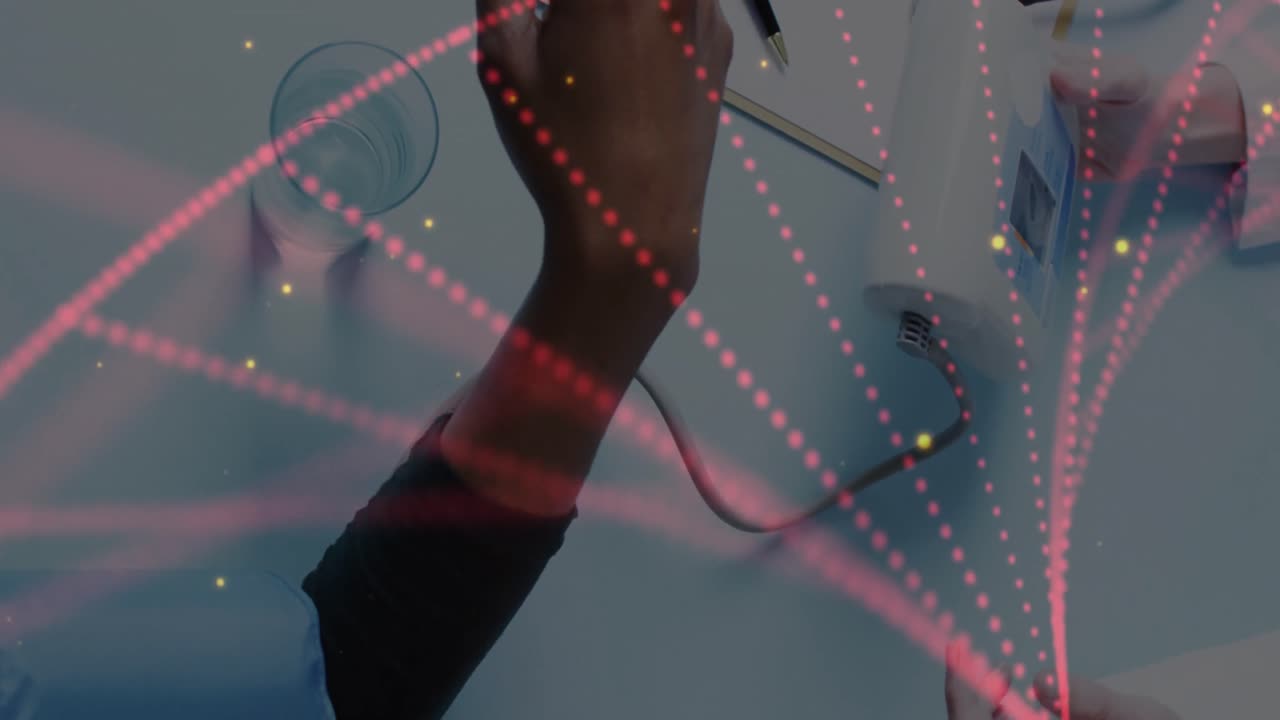 다양한 의사와 환자에 대한 dna 줄무와 스의 애니메이션