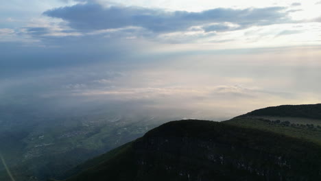 steep drop from mount gede summit in west java