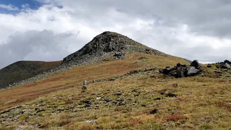 pan of mountain summit in colorado