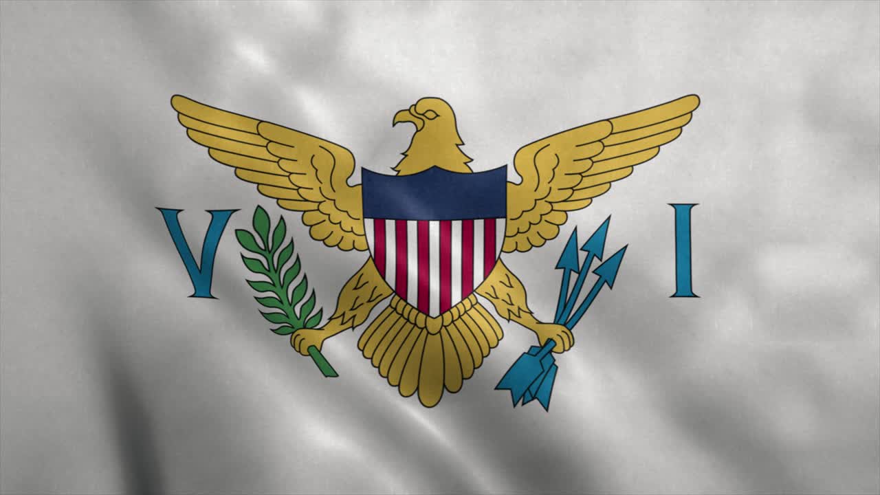 Virgin Islands waving flag. Realistic animation background
