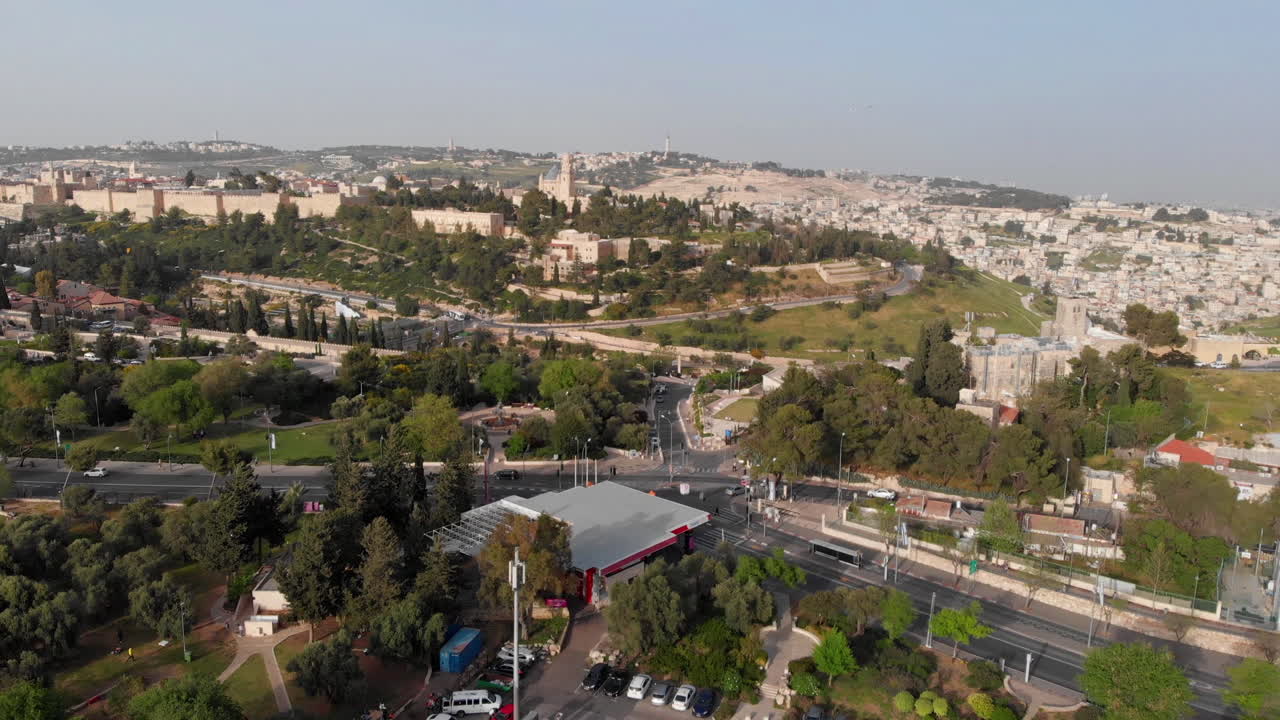 la antigua ciudad de jerusalem vista desde el aire