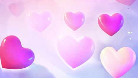 3d pink hearts background