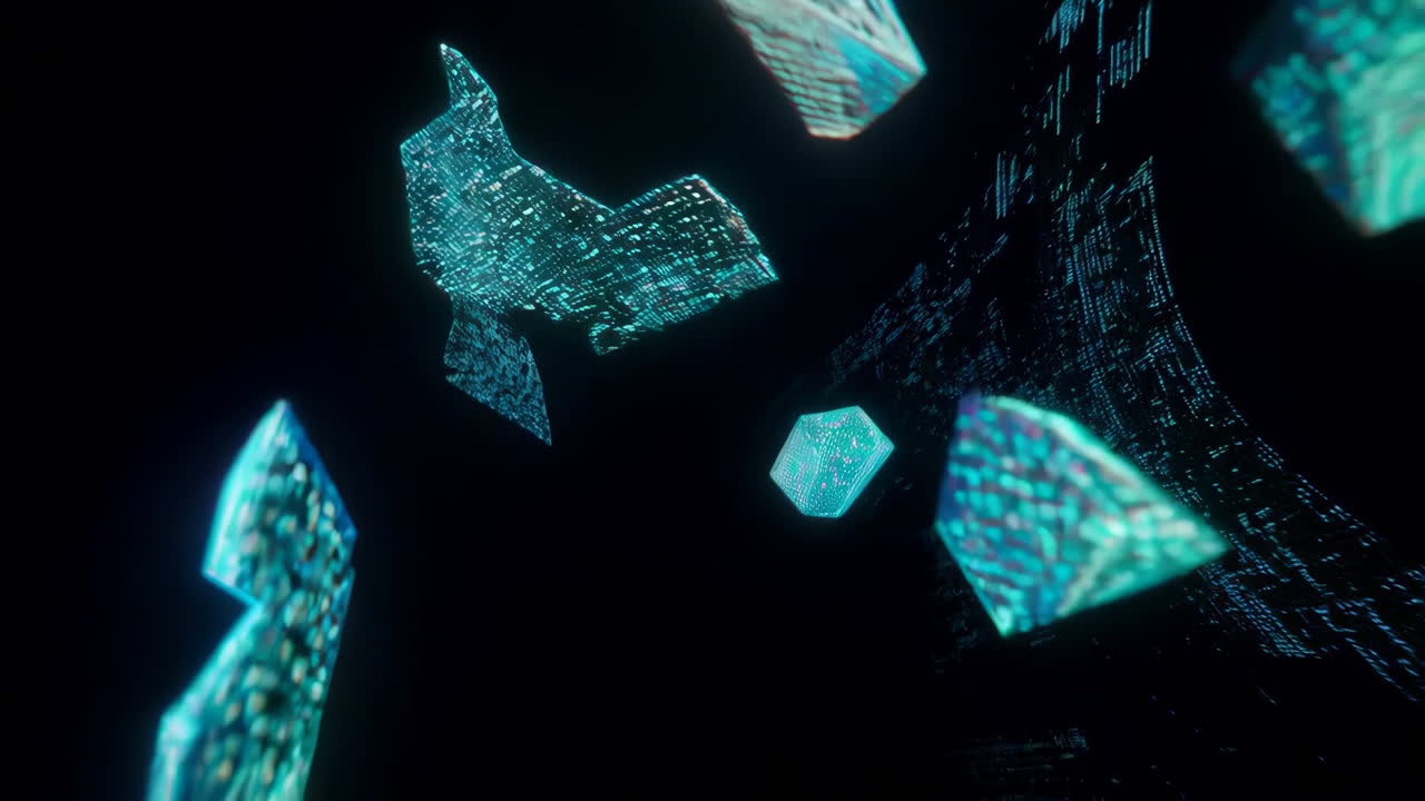 Abstract Futuristic Glowing Geometric Shapes