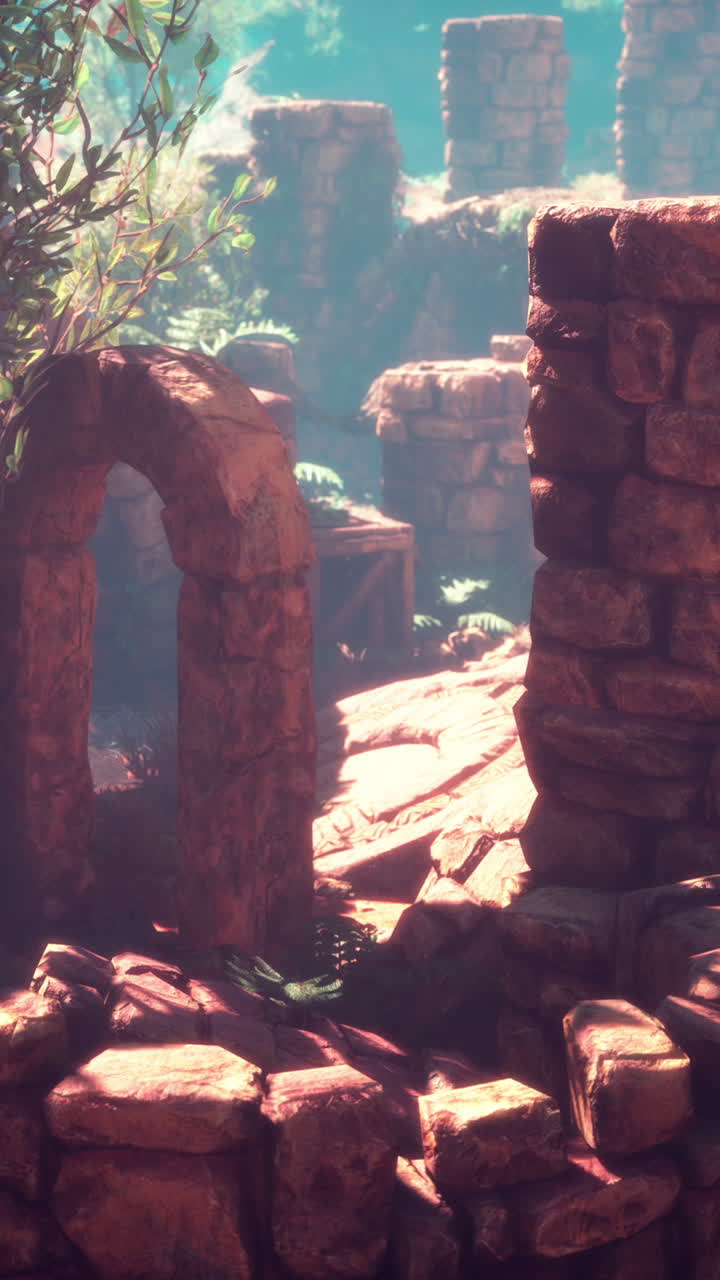 antiguas ruinas de piedra con un arco