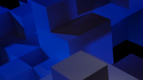 beautiful blue abstract background with cube shapes slowly panning left in smooth 4k footage - ceiling wall