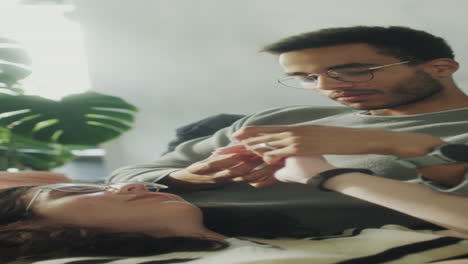 affectionate couple bonding at home