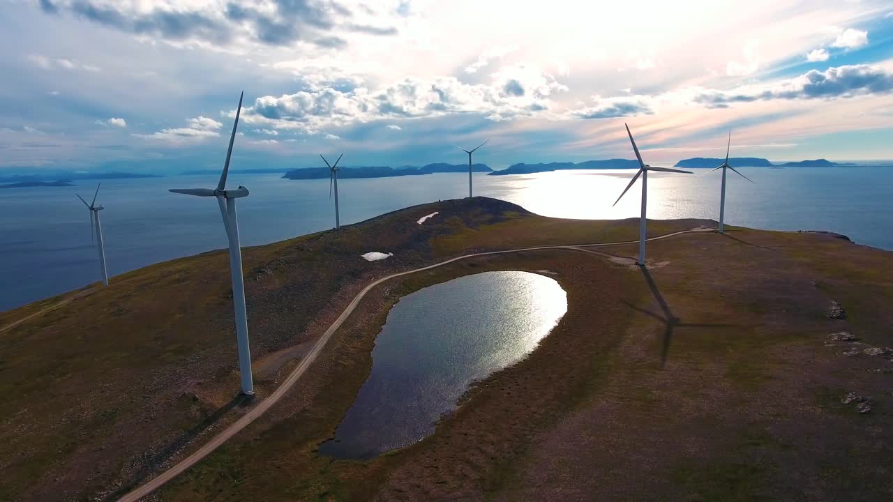 전력 생산을 위한 풍차 havoygavelen 풍차 공원 노르웨이