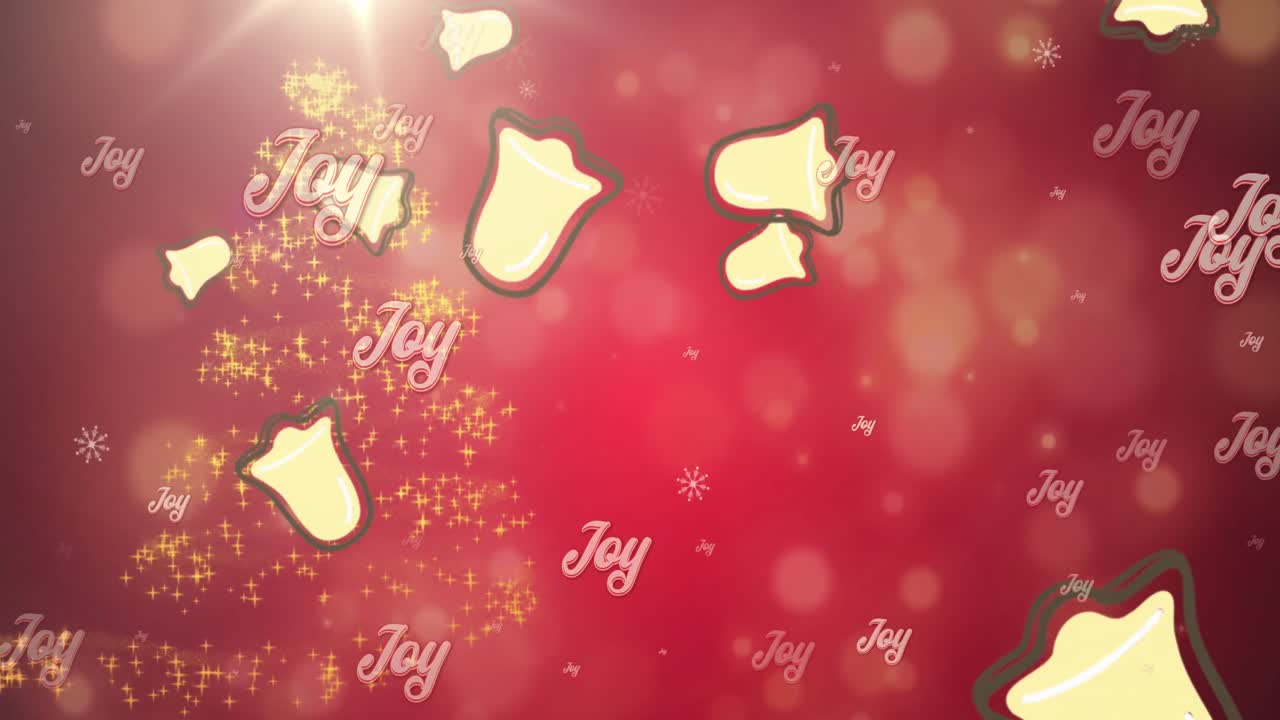 크리스마스 축하 문서의 애니메이션 크리스마스 종 장식