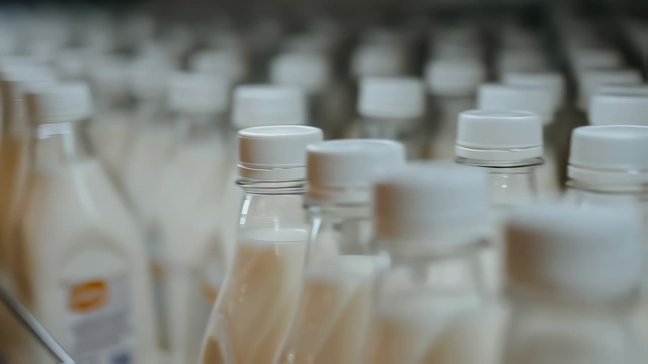 Rows of Milk Bottles