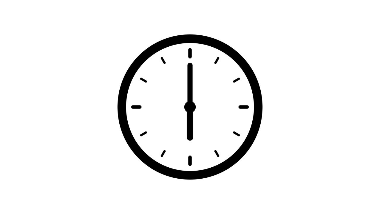 Clock - 4K Animation Cartoon Footage. Arrows - Hours, Minutes on Clockface. Clock Time Lapse. Loopable. Stock Video