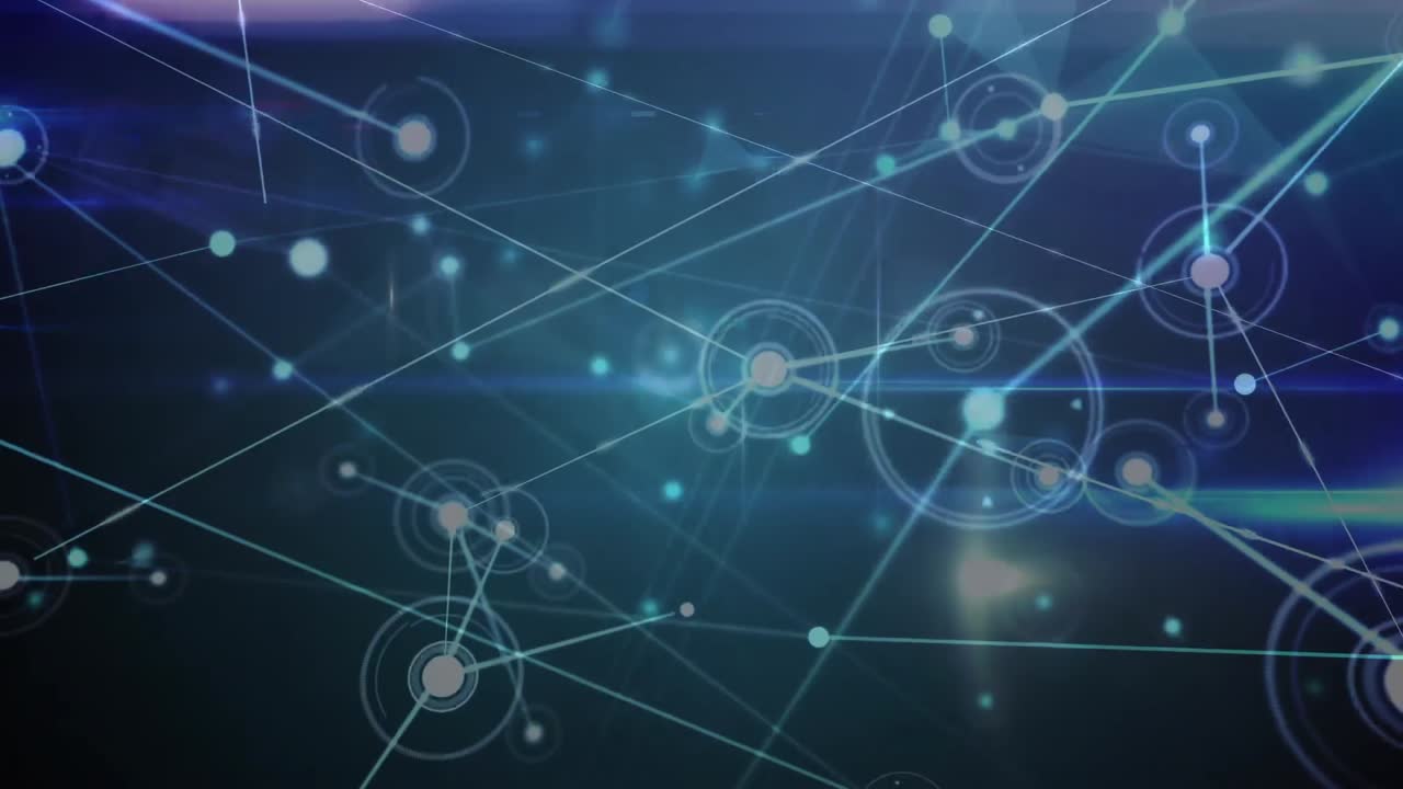 animación de la red de conexiones y datos diversos en el espacio digital