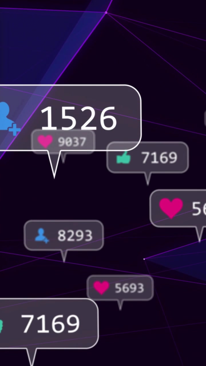 Vertical video: Right side icons appearing core cluster moving stacking updating counts showing net