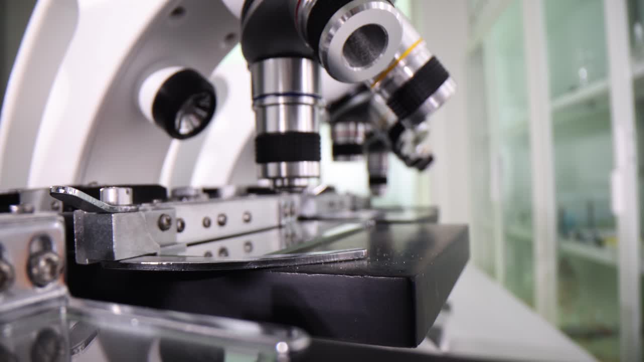 Close-up of a microscope