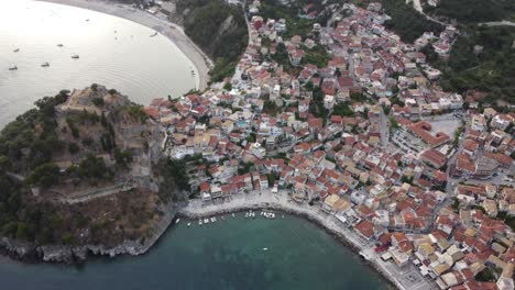 Paraga-Greek-town-skyline-at-the-Ionian-coast-with-Chapel-of-the-Assumption-of-the-Virgin