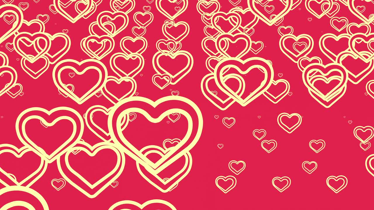 심장 애니메이션: 파스텔 컬러 스타일의 원활한 루프 패턴