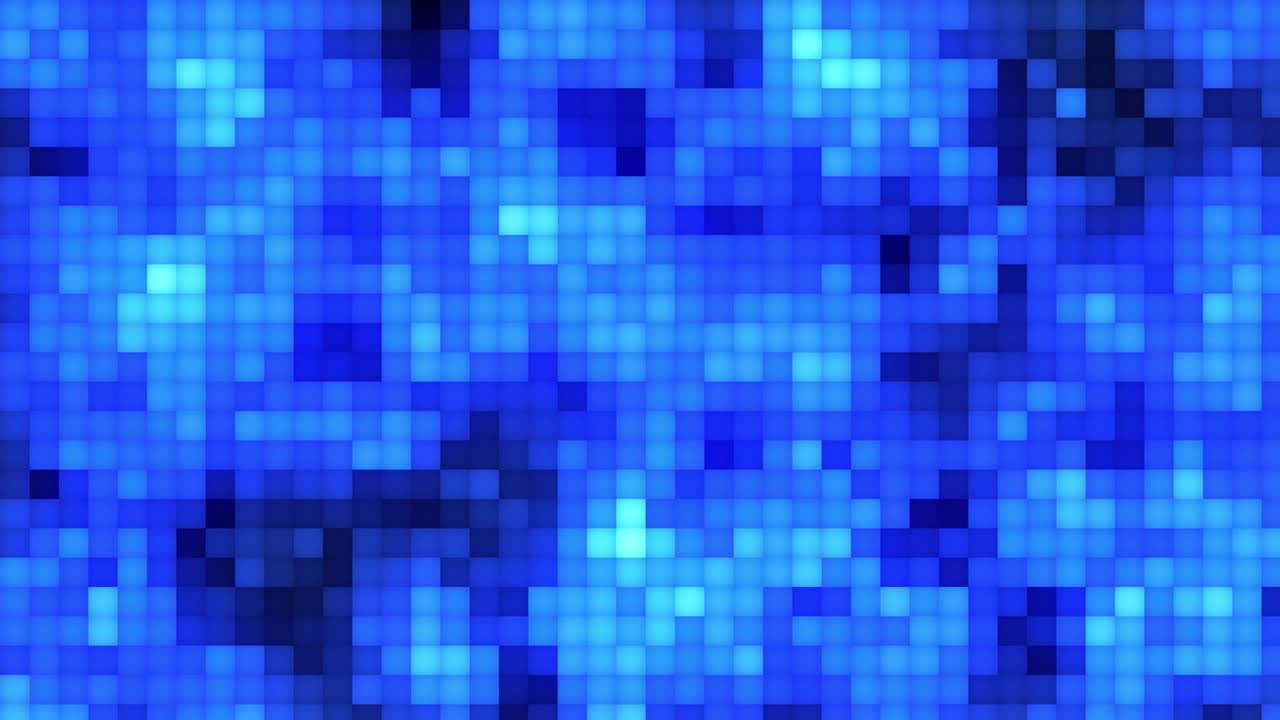 azulejos pixelados futuristas mosaico. fondo de bloque de píxeles. tecnología cuadrados movimiento con luz de brillo dinámico. fondo de bucle sin costuras abstracto