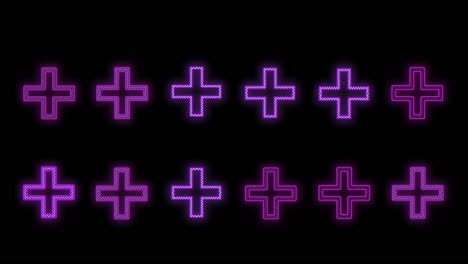 crosses shape pattern with pulsing neon purple light 12