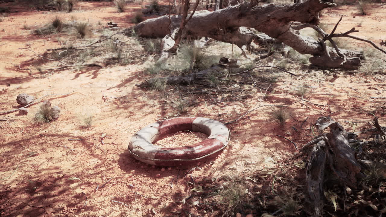 buya de anillo de vida en la playa del desierto