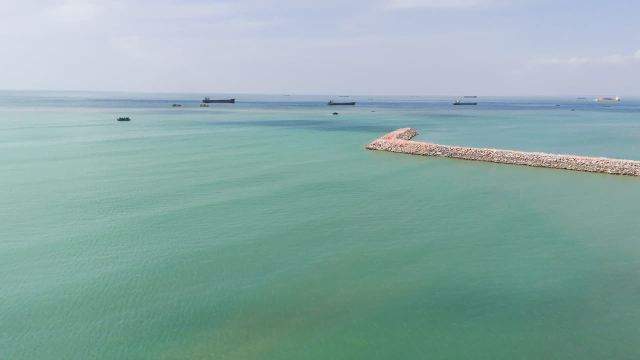 Aerial View Of Fishing Boats At Vung Tau Beach.