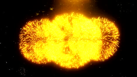 Join Now Text on Firework Display Explosion Particles.