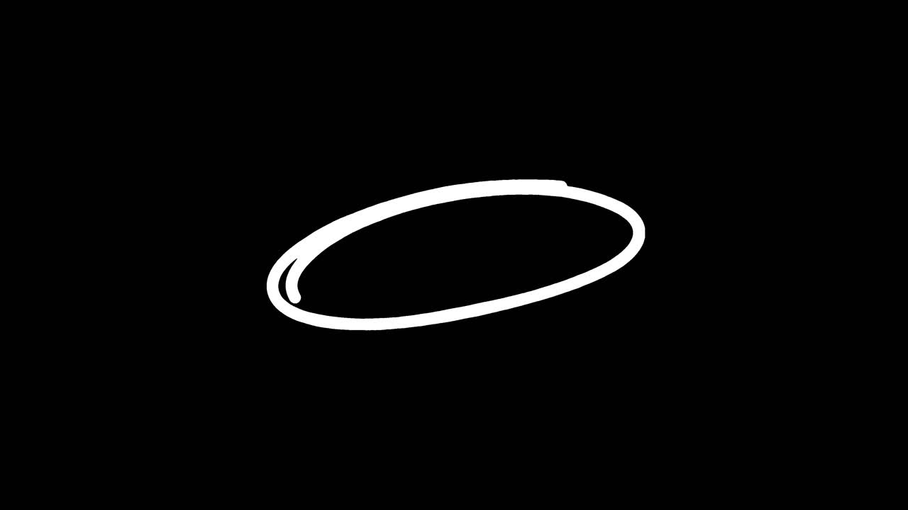Hand Drawn White Oval Highlight Animation Loop