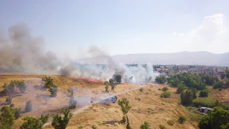 Toma-Aérea-Del-Accidente-De-Incendio-Forestal-En-El-Norte-De-Israel-Durante-El-Verano-03