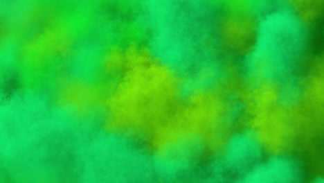 extendiendo humo de color, limpiando el marco concéntricamente hacia adentro.
