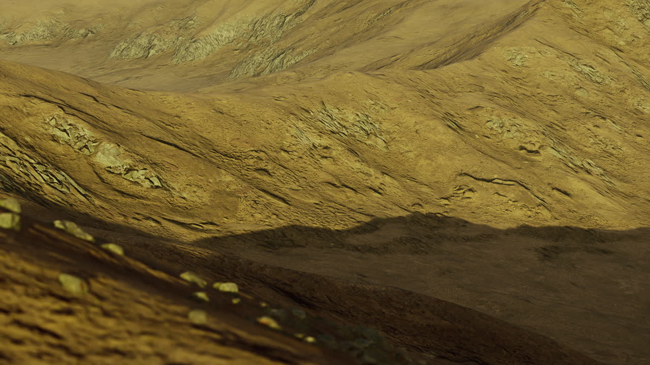 Desolate and rugged landscape showcasing rocky terrain under a dusky sky