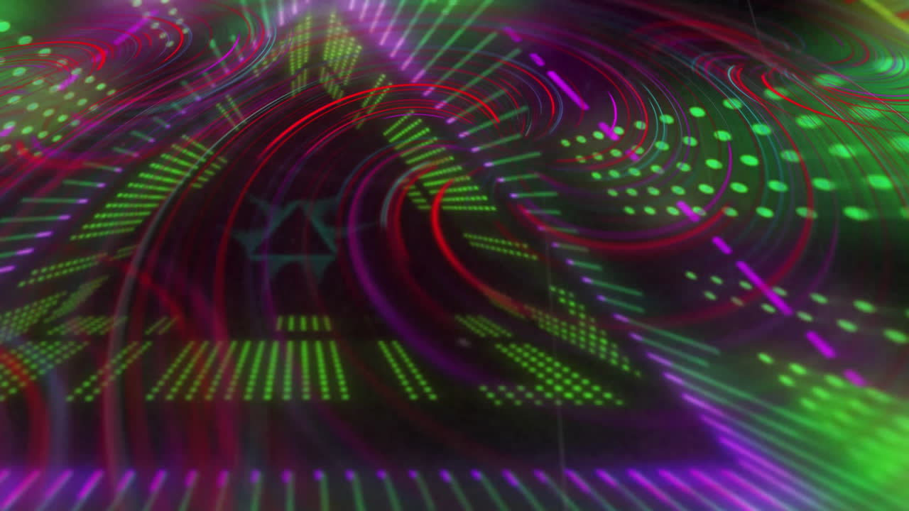 Creating dynamic swirling motion effect, colorful abstract light patterns animation